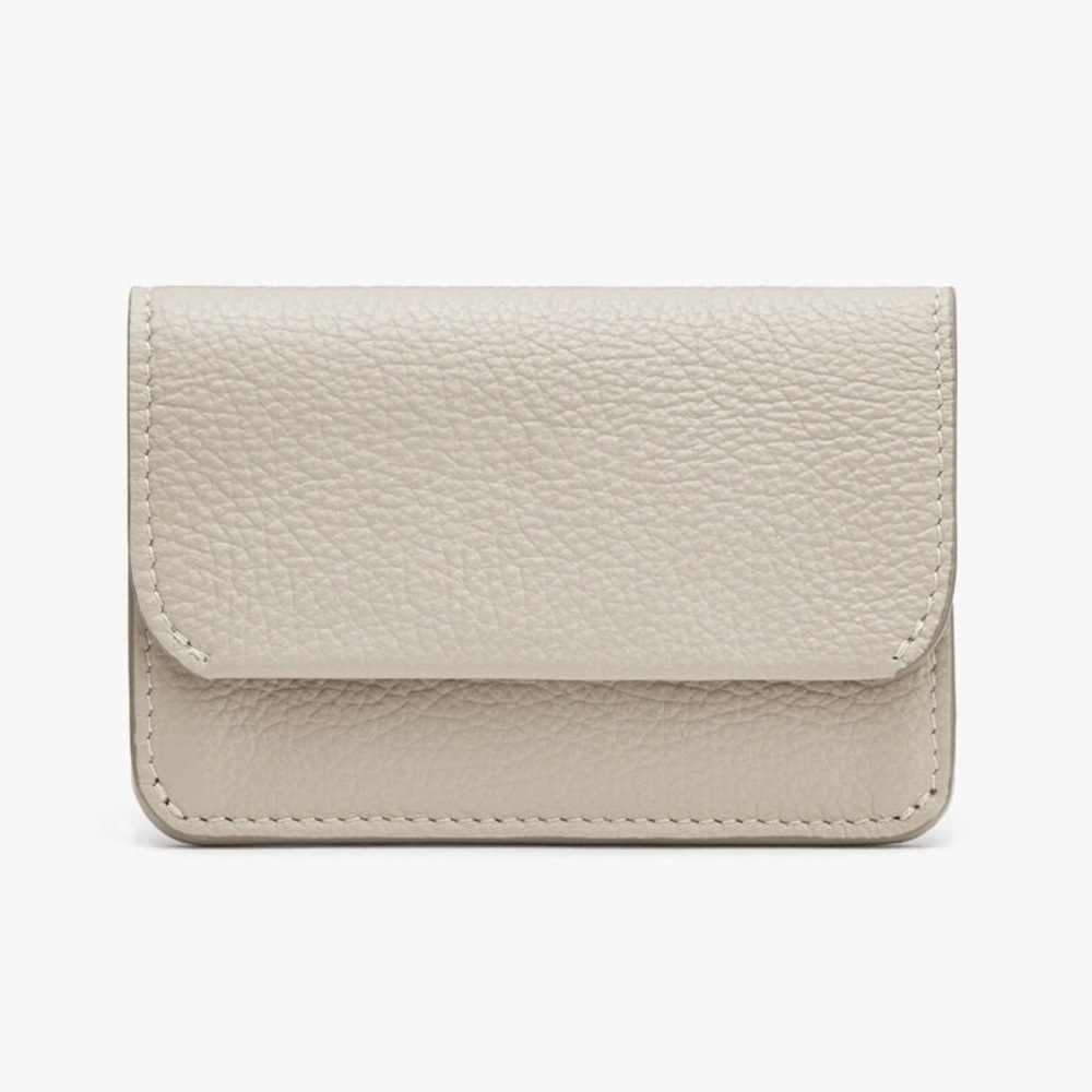 NWT Cuyana Flap Cardholder Light Stone Small Leather Wallet $78 or best offer
